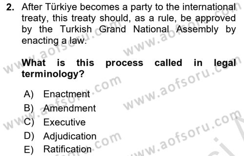 Business Law Dersi 2023 - 2024 Yılı (Vize) Ara Sınav Soruları 2. Soru