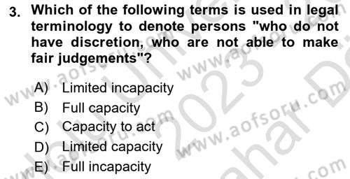 Business Law Dersi 2023 - 2024 Yılı (Vize) Ara Sınav Soruları 3. Soru
