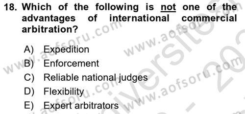 Business Law Dersi 2023 - 2024 Yılı (Final) Dönem Sonu Sınav Soruları 18. Soru