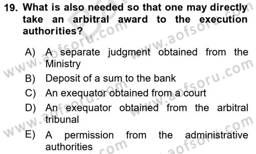 Business Law Dersi 2023 - 2024 Yılı (Final) Dönem Sonu Sınav Soruları 19. Soru