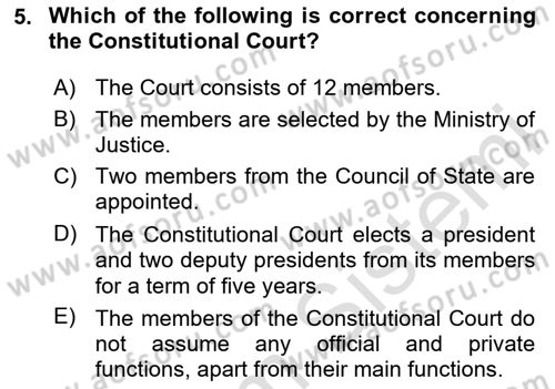 Business Law Dersi 2023 - 2024 Yılı (Final) Dönem Sonu Sınav Soruları 5. Soru
