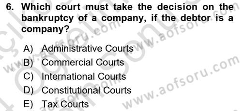 Business Law Dersi 2023 - 2024 Yılı (Final) Dönem Sonu Sınav Soruları 6. Soru