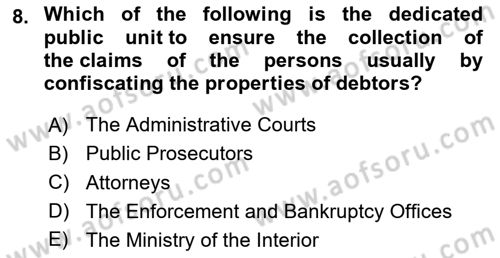 Business Law Dersi 2023 - 2024 Yılı (Final) Dönem Sonu Sınav Soruları 8. Soru
