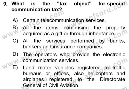 Business Law Dersi 2023 - 2024 Yılı (Final) Dönem Sonu Sınav Soruları 9. Soru