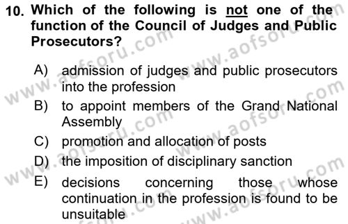 Business Law Dersi 2023 - 2024 Yılı Yaz Okulu Sınav Soruları 10. Soru