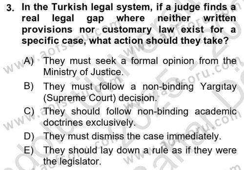 Business Law Dersi 2025 - 2026 Yılı (Vize) Ara Sınav Soruları 3. Soru