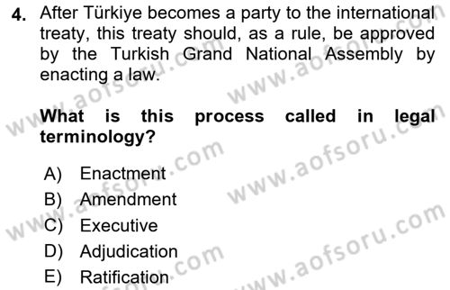 Business Law Dersi 2025 - 2026 Yılı (Vize) Ara Sınav Soruları 4. Soru