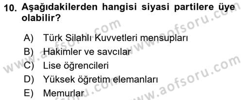 İnsan Hakları Hukukuna Giriş Dersi 2021 - 2022 Yılı (Final) Dönem Sonu Sınav Soruları 10. Soru