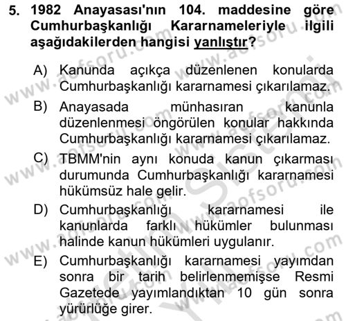 İnsan Hakları Hukukuna Giriş Dersi 2021 - 2022 Yılı Yaz Okulu Sınav Soruları 5. Soru