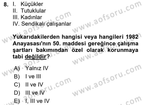 İnsan Hakları Hukukuna Giriş Dersi 2021 - 2022 Yılı Yaz Okulu Sınav Soruları 8. Soru