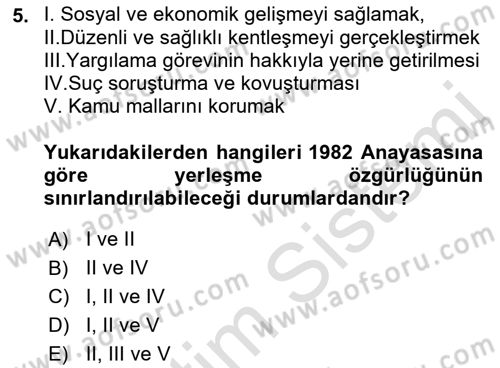 İnsan Hakları Hukukuna Giriş Dersi 2022 - 2023 Yılı Yaz Okulu Sınav Soruları 5. Soru