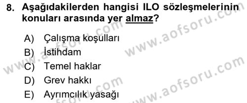 Temel İş Hukuku Dersi 2021 - 2022 Yılı (Vize) Ara Sınav Soruları 8. Soru