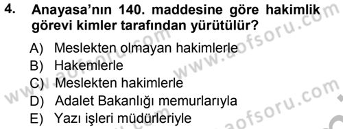 Medeni Usul Hukuku Dersi 2012 - 2013 Yılı (Vize) Ara Sınav Soruları 4. Soru