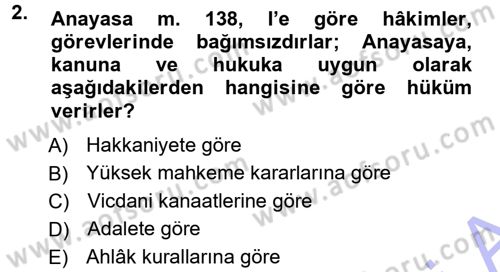 Medeni Usul Hukuku Dersi 2012 - 2013 Yılı (Final) Dönem Sonu Sınav Soruları 2. Soru