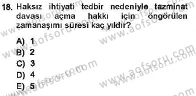 Medeni Usul Hukuku Dersi 2012 - 2013 Yılı Tek Ders Sınav Soruları 18. Soru