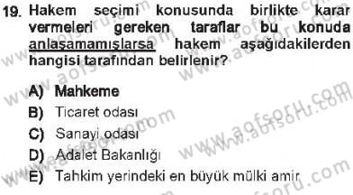 Medeni Usul Hukuku Dersi 2012 - 2013 Yılı Tek Ders Sınav Soruları 19. Soru