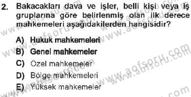 Medeni Usul Hukuku Dersi 2012 - 2013 Yılı Tek Ders Sınav Soruları 2. Soru