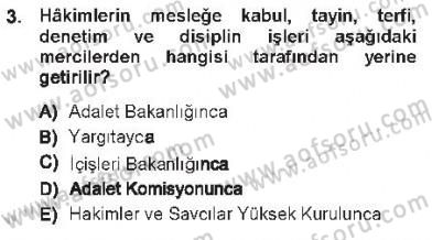 Medeni Usul Hukuku Dersi 2012 - 2013 Yılı Tek Ders Sınav Soruları 3. Soru