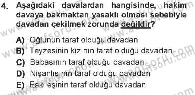 Medeni Usul Hukuku Dersi 2012 - 2013 Yılı Tek Ders Sınav Soruları 4. Soru