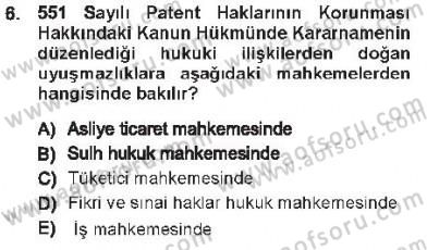 Medeni Usul Hukuku Dersi 2012 - 2013 Yılı Tek Ders Sınav Soruları 6. Soru