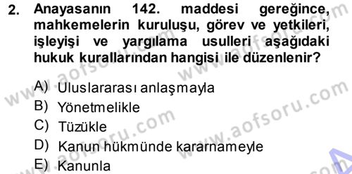 Medeni Usul Hukuku Dersi 2013 - 2014 Yılı (Vize) Ara Sınav Soruları 2. Soru