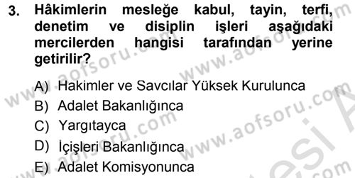 Medeni Usul Hukuku Dersi 2013 - 2014 Yılı Tek Ders Sınav Soruları 3. Soru