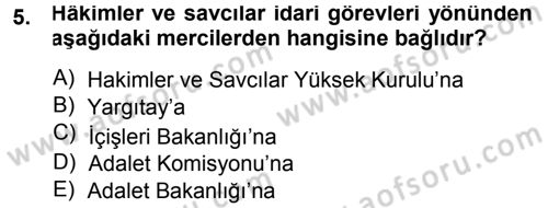 Medeni Usul Hukuku Dersi 2014 - 2015 Yılı (Vize) Ara Sınav Soruları 5. Soru
