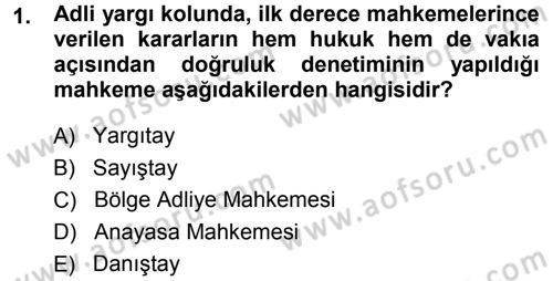 Medeni Usul Hukuku Dersi 2014 - 2015 Yılı (Final) Dönem Sonu Sınav Soruları 1. Soru