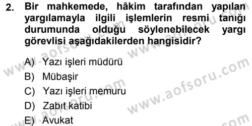 Medeni Usul Hukuku Dersi 2014 - 2015 Yılı (Final) Dönem Sonu Sınav Soruları 2. Soru