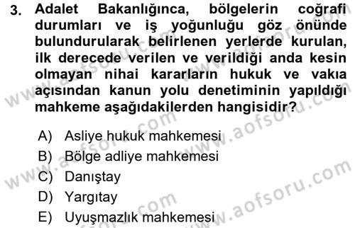 Medeni Usul Hukuku Dersi 2015 - 2016 Yılı (Vize) Ara Sınav Soruları 3. Soru