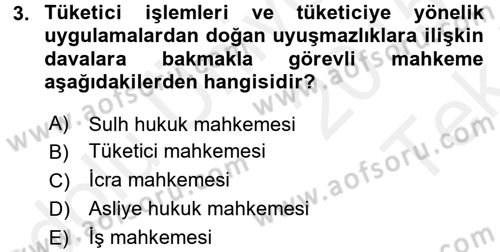 Medeni Usul Hukuku Dersi 2015 - 2016 Yılı Tek Ders Sınav Soruları 3. Soru