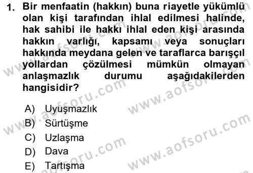 Medeni Usul Hukuku Dersi 2016 - 2017 Yılı 3 Ders Sınav Soruları 1. Soru