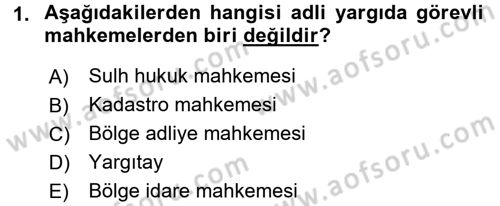 Medeni Usul Hukuku Dersi 2016 - 2017 Yılı (Vize) Ara Sınav Soruları 1. Soru