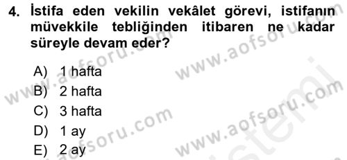 Medeni Usul Hukuku Dersi 2016 - 2017 Yılı (Final) Dönem Sonu Sınav Soruları 4. Soru