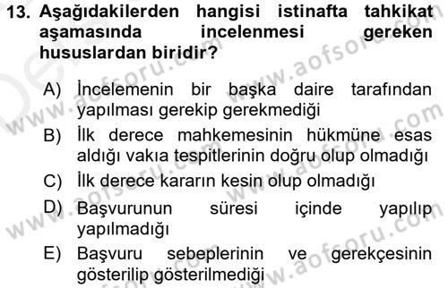 Medeni Usul Hukuku Dersi 2017 - 2018 Yılı 3 Ders Sınav Soruları 13. Soru