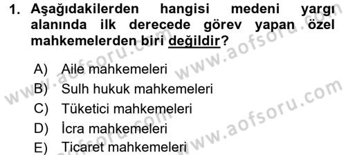 Medeni Usul Hukuku Dersi 2017 - 2018 Yılı (Vize) Ara Sınav Soruları 1. Soru