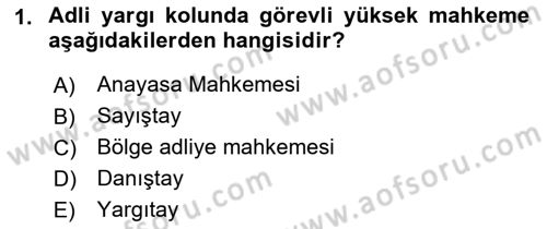 Medeni Usul Hukuku Dersi 2018 - 2019 Yılı (Vize) Ara Sınav Soruları 1. Soru