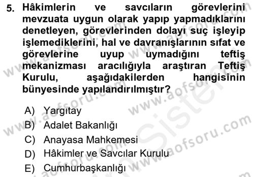 Medeni Usul Hukuku Dersi 2018 - 2019 Yılı (Vize) Ara Sınav Soruları 5. Soru