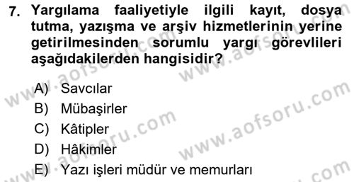 Medeni Usul Hukuku Dersi 2018 - 2019 Yılı (Vize) Ara Sınav Soruları 7. Soru