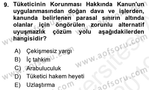 Medeni Usul Hukuku Dersi 2018 - 2019 Yılı (Vize) Ara Sınav Soruları 9. Soru