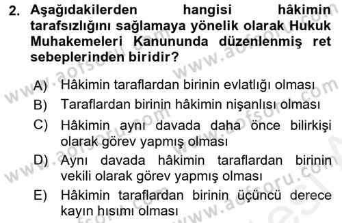 Medeni Usul Hukuku Dersi 2018 - 2019 Yılı (Final) Dönem Sonu Sınav Soruları 2. Soru