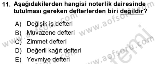 Avukatlık Ve Noterlik Hukuku Dersi 2015 - 2016 Yılı (Final) Dönem Sonu Sınav Soruları 11. Soru