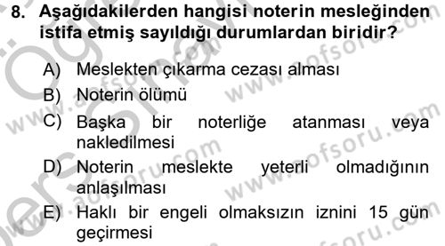 Avukatlık Ve Noterlik Hukuku Dersi 2016 - 2017 Yılı 3 Ders Sınav Soruları 8. Soru