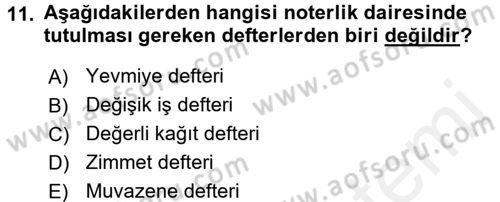 Avukatlık Ve Noterlik Hukuku Dersi 2017 - 2018 Yılı 3 Ders Sınav Soruları 11. Soru