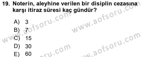 Avukatlık Ve Noterlik Hukuku Dersi 2017 - 2018 Yılı 3 Ders Sınav Soruları 19. Soru