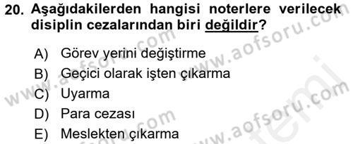 Avukatlık Ve Noterlik Hukuku Dersi 2017 - 2018 Yılı 3 Ders Sınav Soruları 20. Soru