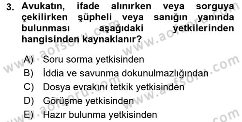 Avukatlık Ve Noterlik Hukuku Dersi 2017 - 2018 Yılı (Final) Dönem Sonu Sınav Soruları 3. Soru