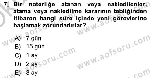 Avukatlık Ve Noterlik Hukuku Dersi 2018 - 2019 Yılı Yaz Okulu Sınav Soruları 7. Soru