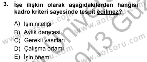 Memur Hukuku Dersi 2012 - 2013 Yılı (Vize) Ara Sınav Soruları 3. Soru