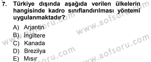 Memur Hukuku Dersi 2012 - 2013 Yılı (Vize) Ara Sınav Soruları 7. Soru